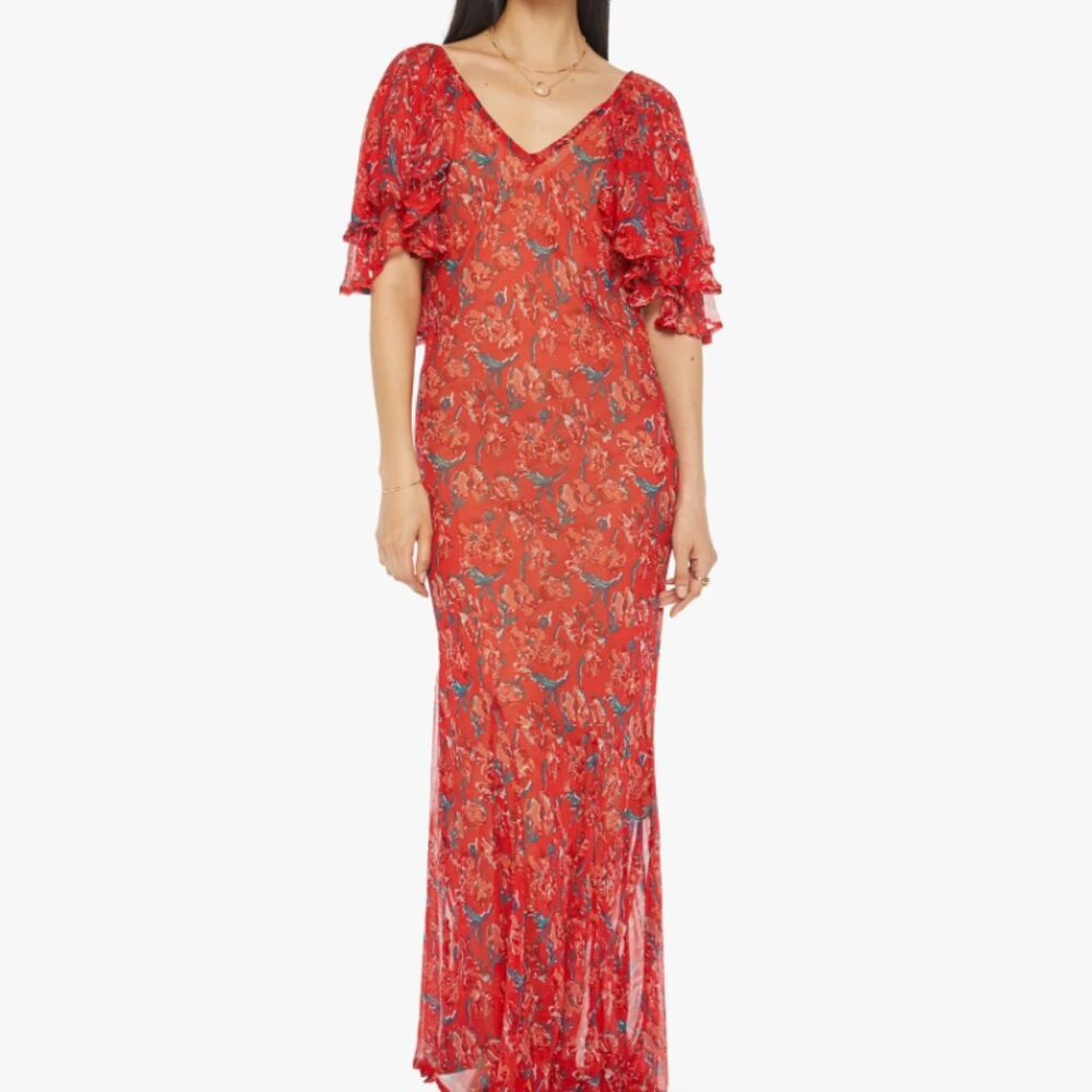 Natalie Martin Ramya Dress in Watercolor Vermillion * NWT * Sz XS